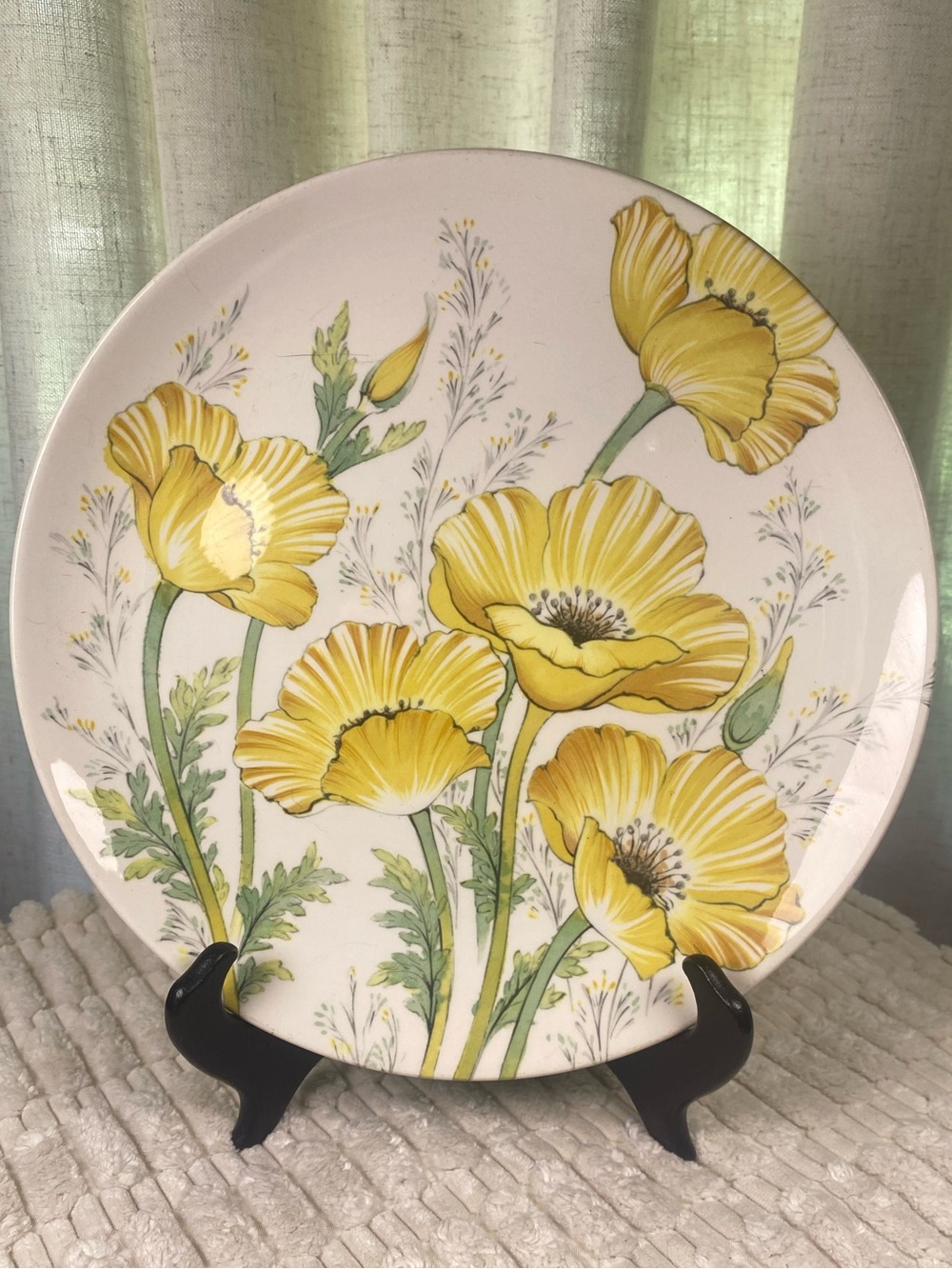 Vintage Noritake Craftone Buttercup 10.5" Dinner Plate Yellow Floral Japan